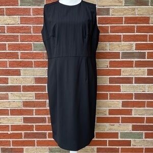 Hugo Boss Virgin Wool Blend Black White Striped Sleeveless Dress 👗